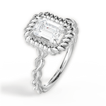 Belinda Emerald Cut Lab Grown Diamond 18Kt White Gold Engagement Ring - View 4