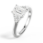 Celeste Emerald Cut Lab Grown Diamond 18Kt White Gold Engagement Ring - View 4