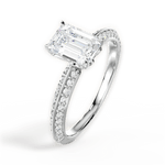 Gail Emerald Cut Lab Grown Diamond 14Kt White Gold Engagement Ring - View 2