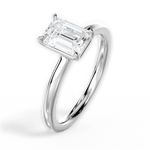 Angela Emerald Cut Lab Grown Diamond 18Kt White Gold Engagement Ring - View 3