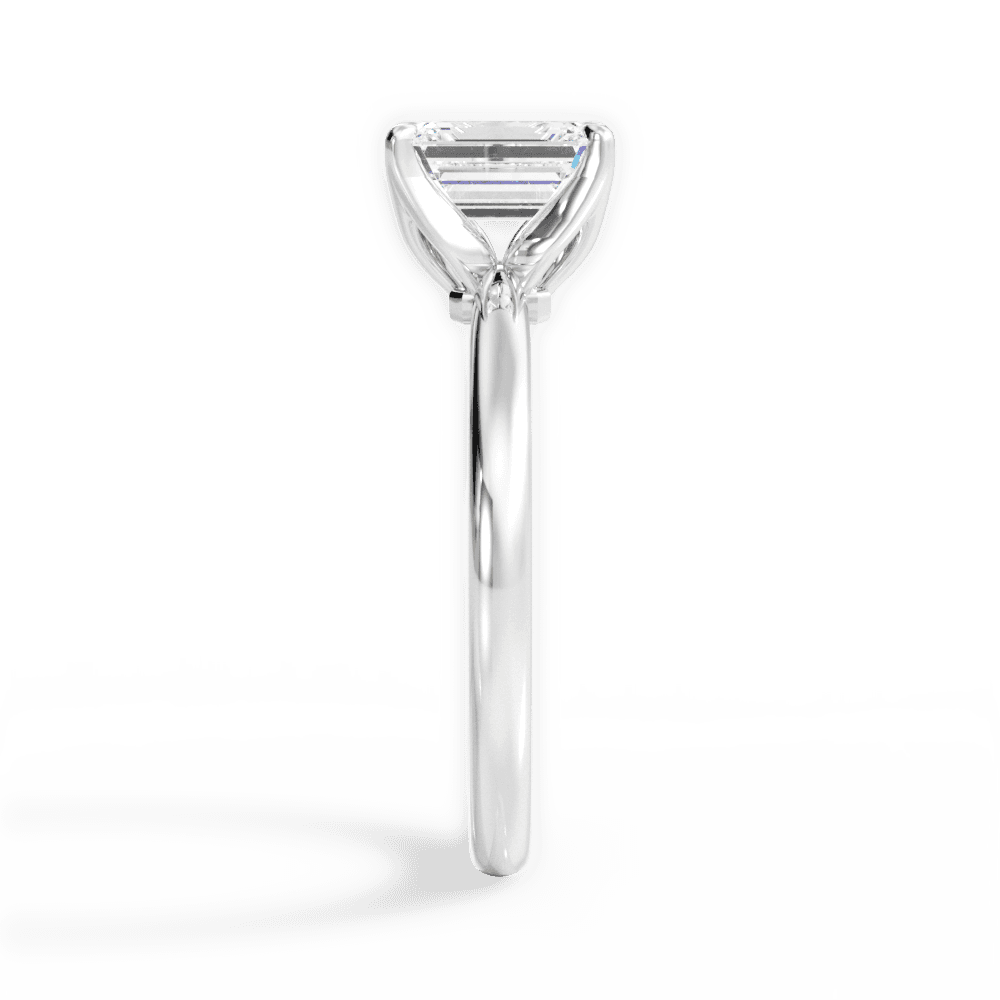 Abigail Emerald Cut Lab Grown Diamond Platinum Engagement Ring - View 3