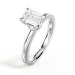 Cara Emerald Cut Lab Grown Diamond 14Kt White Gold Engagement Ring - View 4