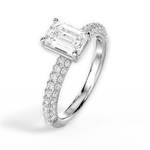 Kylie Emerald Cut Lab Grown Diamond 18Kt White Gold Engagement Ring - View 3