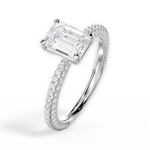 Kristen Emerald Cut Lab Grown Diamond 18Kt White Gold Engagement Ring - View 3