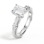Claire Emerald Cut Lab Grown Diamond Platinum Engagement Ring - View 4