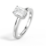 Brianna Emerald Cut Lab Grown Diamond 18Kt White Gold Engagement Ring - View 3