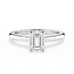 Brianna Emerald Cut Lab Grown Diamond 18Kt White Gold Engagement Ring