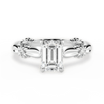 Claire Emerald Cut Lab Grown Diamond 18Kt White Gold Engagement Ring