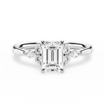 Cynthia Emerald Cut Lab Grown Diamond 18Kt White Gold Engagement Ring