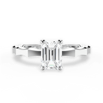 Aaliyah Emerald Cut Lab Grown Diamond 14Kt White Gold Engagement Ring