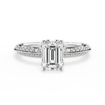 Gail Emerald Cut Lab Grown Diamond Platinum Engagement Ring