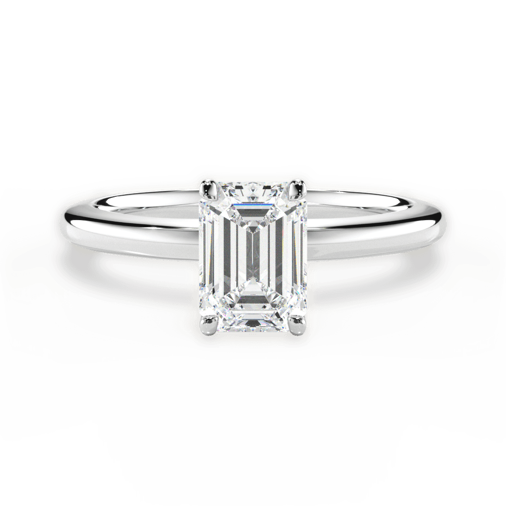 Cara Emerald Cut Lab Grown Diamond Platinum Engagement Ring