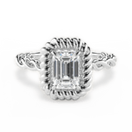 Belinda Emerald Cut Lab Grown Diamond Platinum Engagement Ring