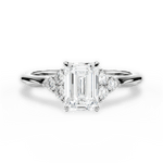 Celeste Emerald Cut Lab Grown Diamond 18Kt White Gold Engagement Ring