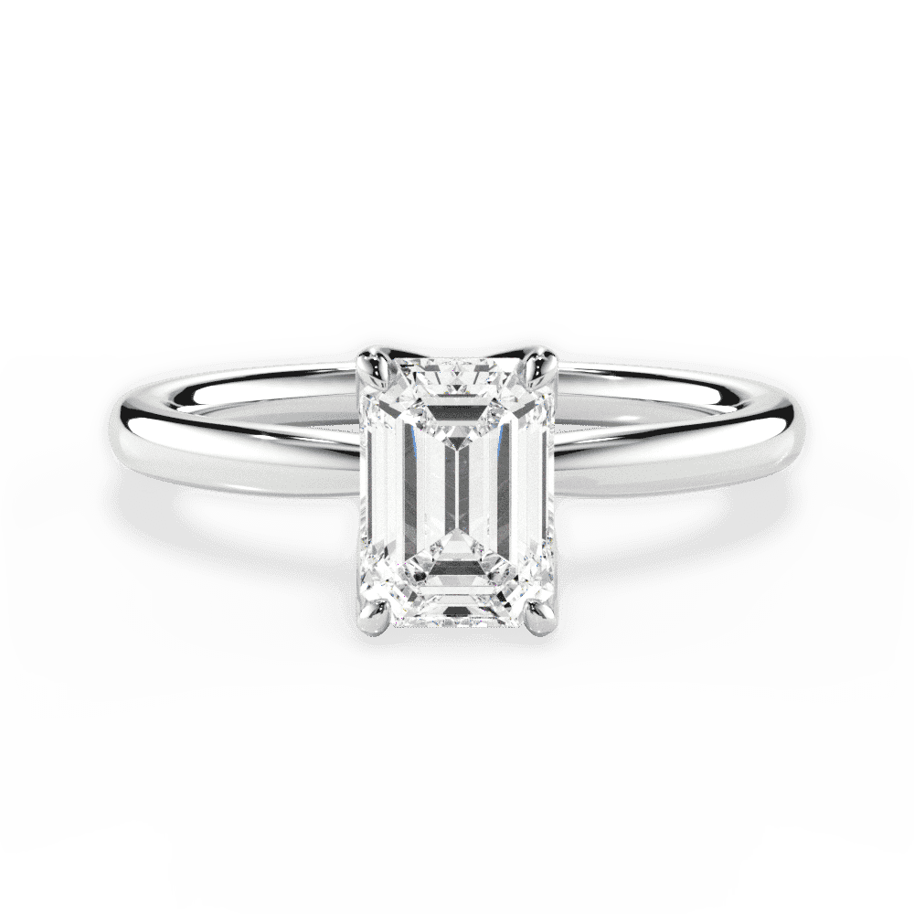 Abigail Emerald Cut Lab Grown Diamond Platinum Engagement Ring