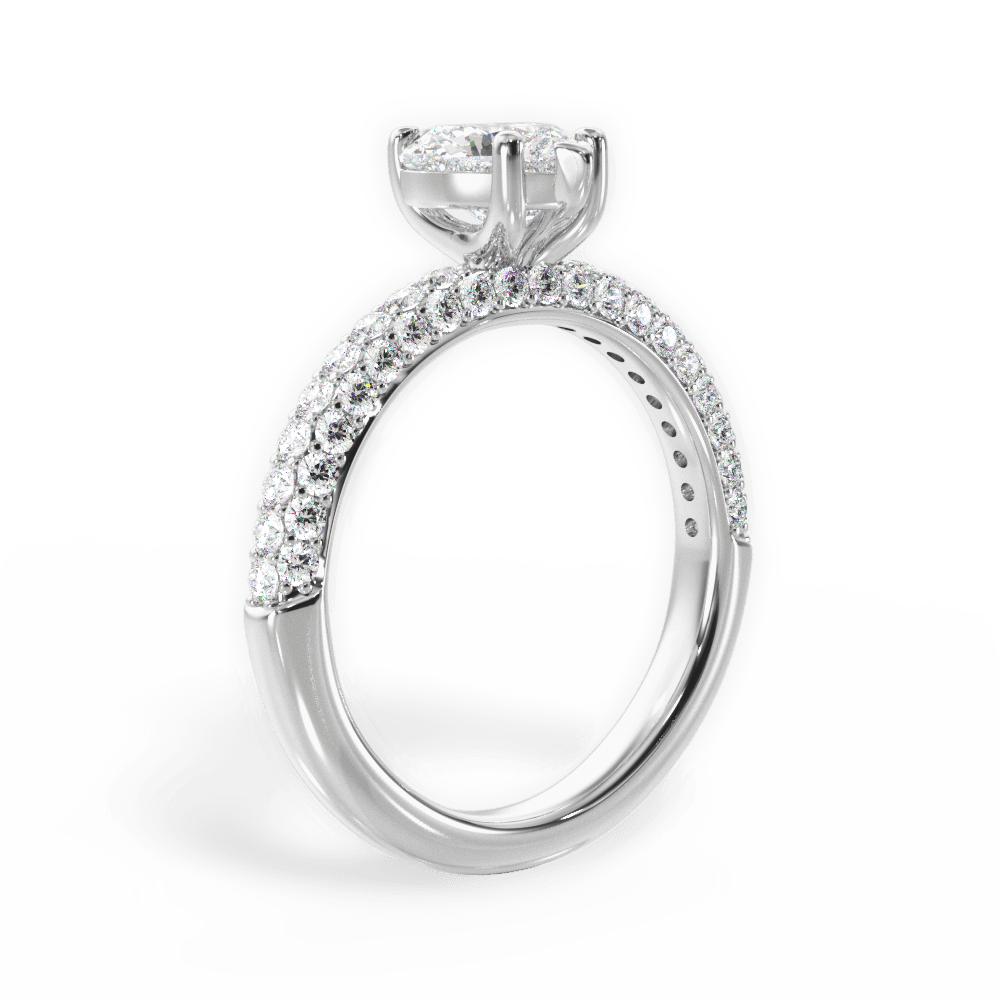 Kylie Heart Cut Lab Grown Diamond 18Kt White Gold Engagement Ring - View 4