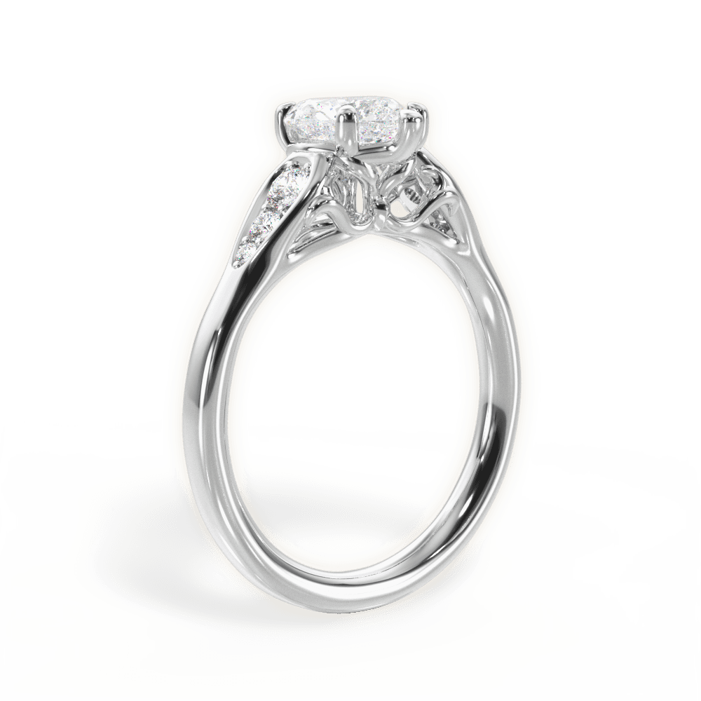 Cecilia Heart Cut Lab Grown Diamond Platinum Engagement Ring - View 4