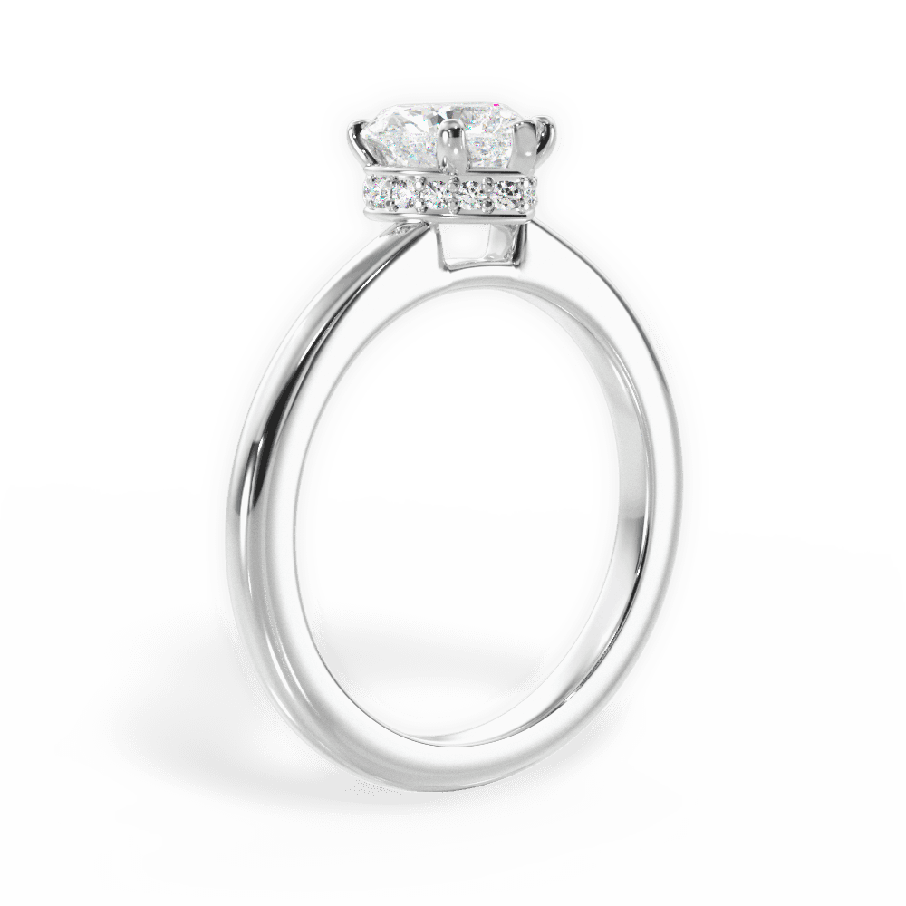 Brianna Heart Cut Lab Grown Diamond Platinum Engagement Ring - View 4