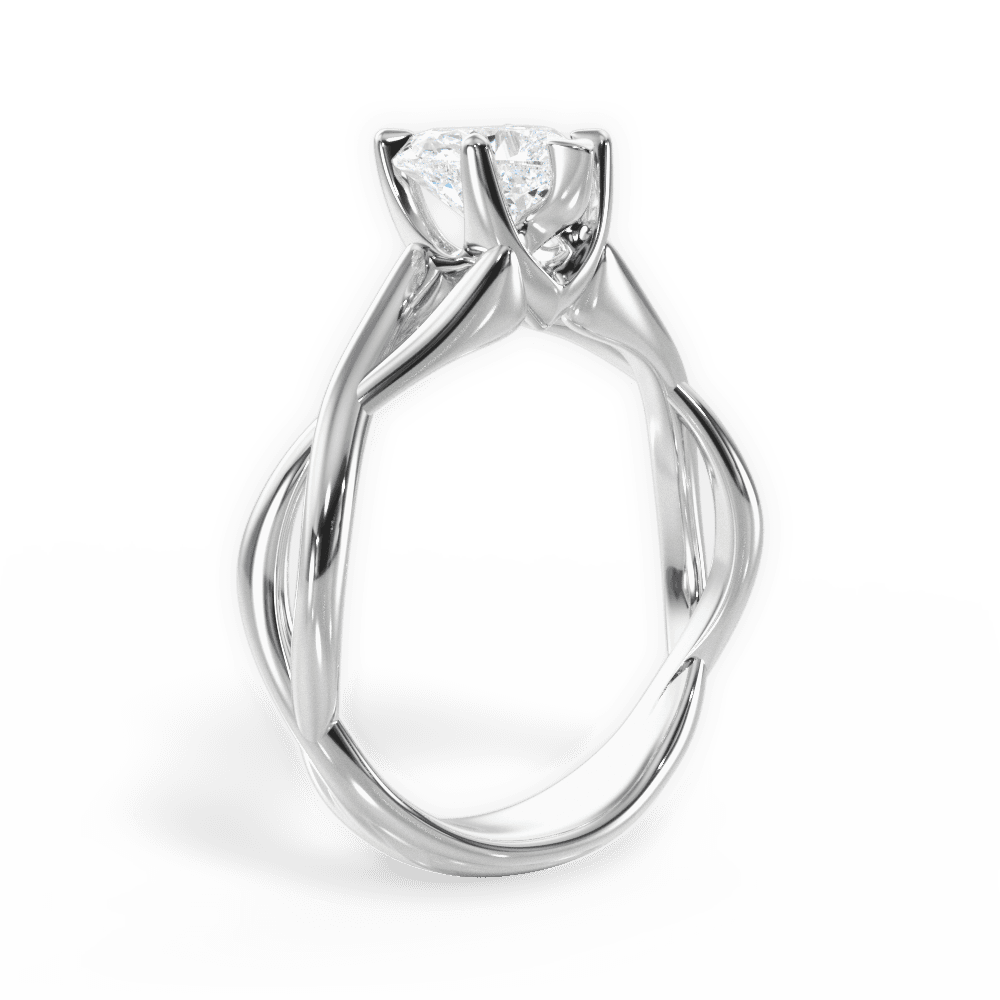 Aubrey Heart Cut Lab Grown Diamond 18Kt White Gold Engagement Ring - View 3