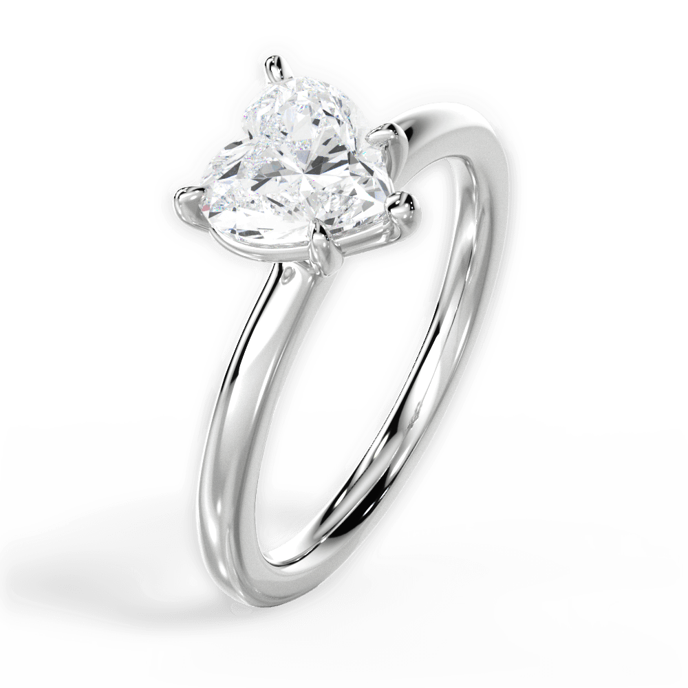 Angela Heart Cut Lab Grown Diamond 18Kt White Gold Engagement Ring - View 2