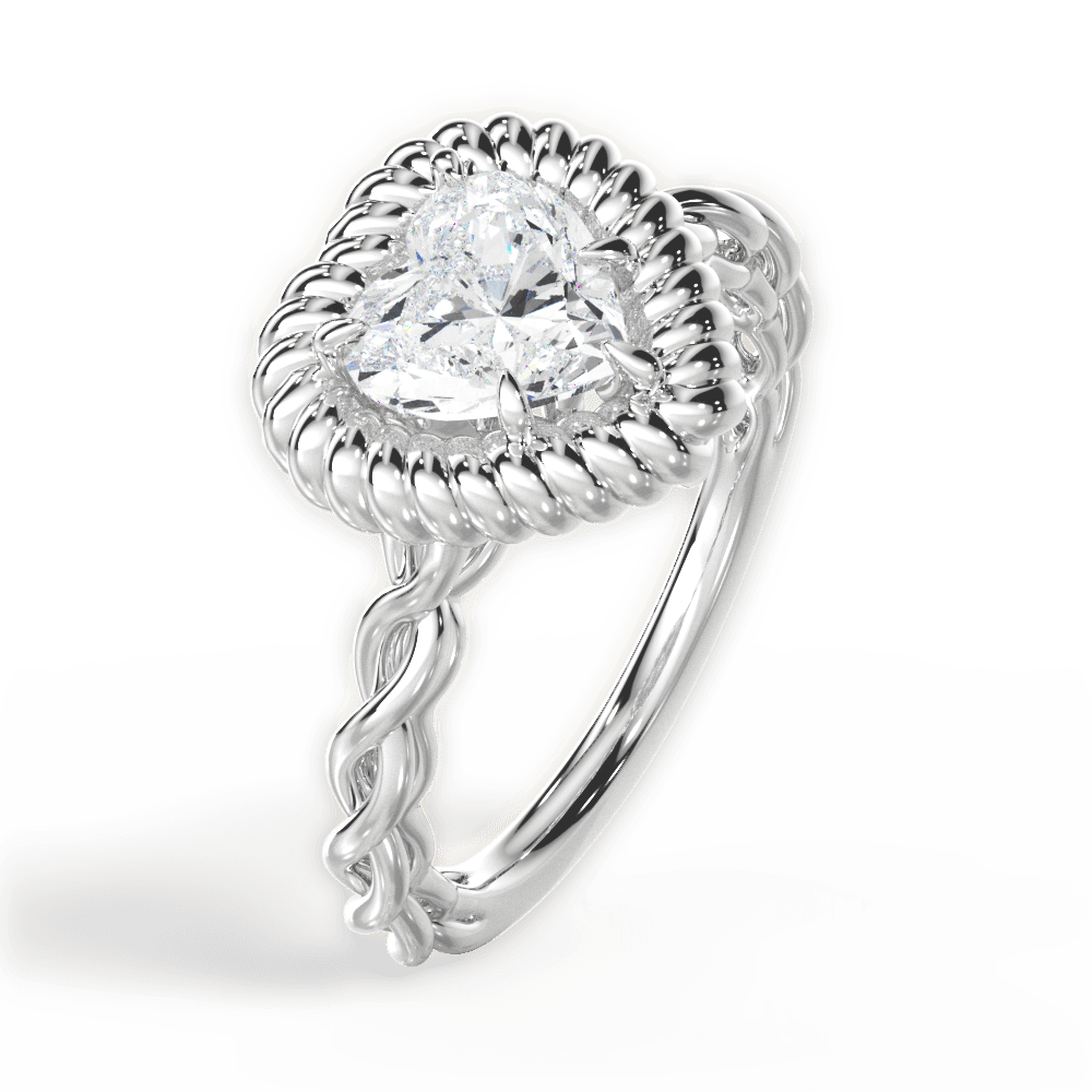 Belinda Heart Cut Lab Grown Diamond 18Kt White Gold Engagement Ring - View 3