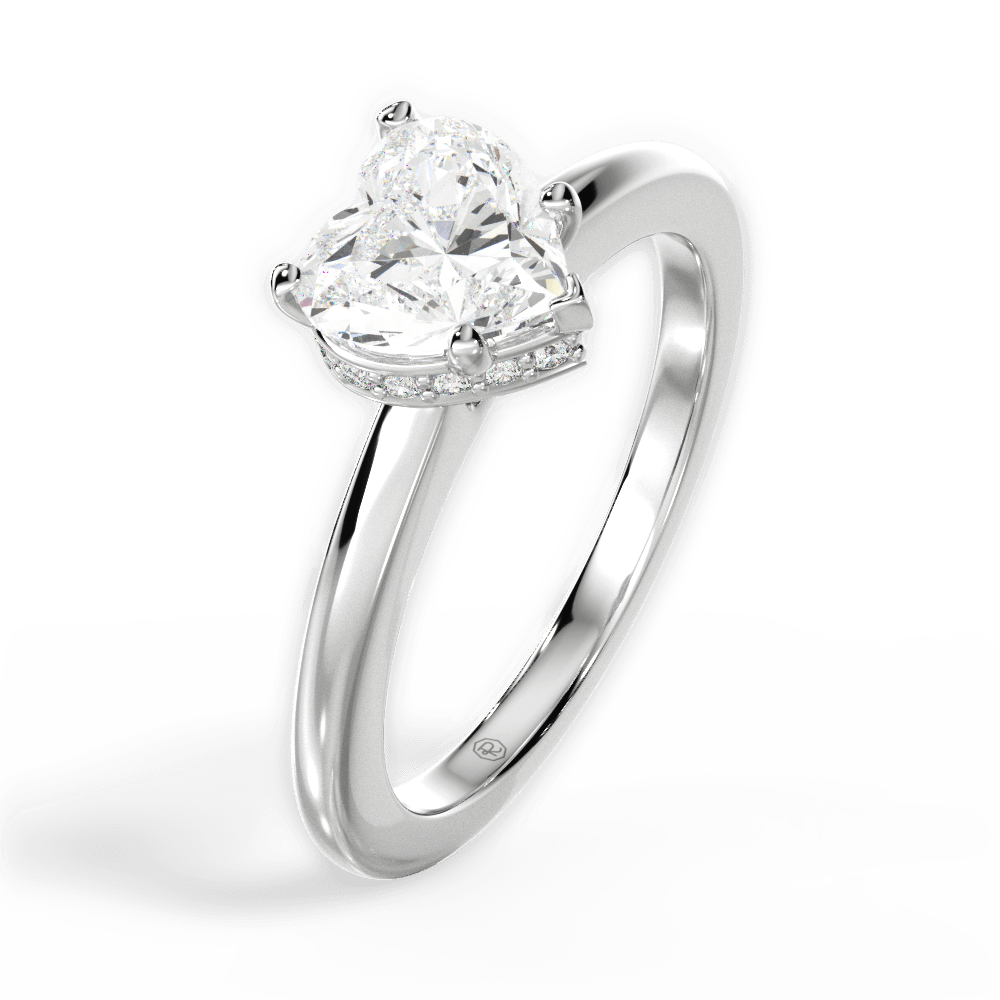 Brianna Heart Cut Lab Grown Diamond 18Kt White Gold Engagement Ring - View 2