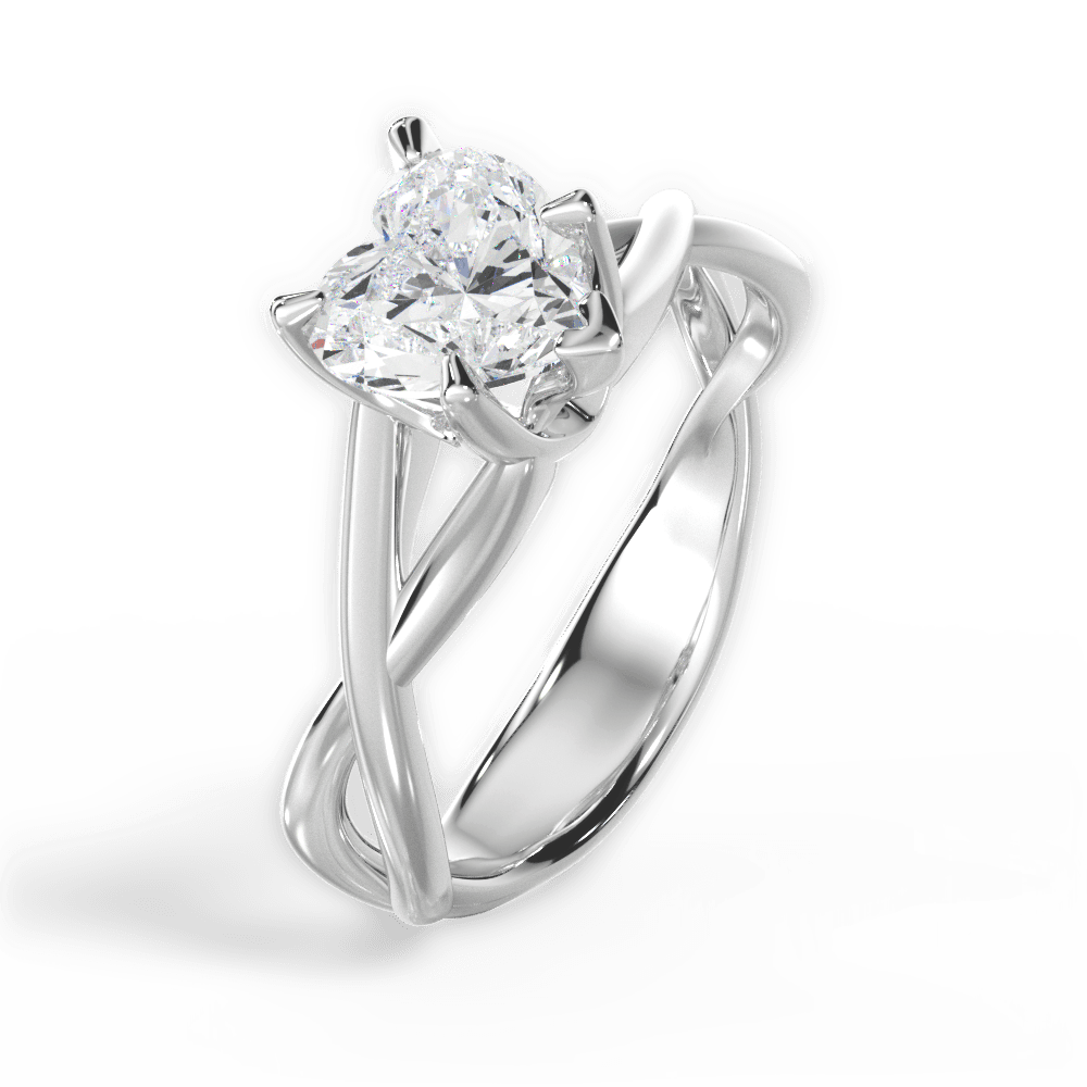 Aubrey Heart Cut Lab Grown Diamond Platinum Engagement Ring - View 4