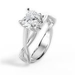 Aubrey Heart Cut Lab Grown Diamond 18Kt White Gold Engagement Ring - View 4