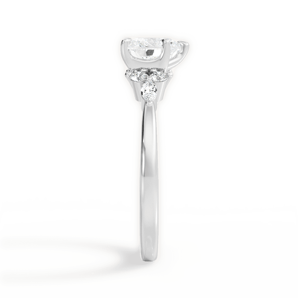Cynthia Heart Cut Lab Grown Diamond Platinum Engagement Ring - View 4