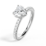 Elsie Heart Cut Lab Grown Diamond 18Kt White Gold Engagement Ring - View 2