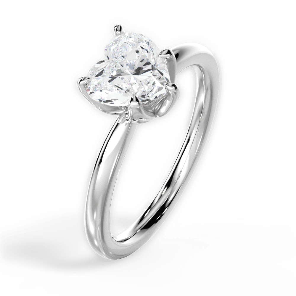 Abigail Heart Cut Lab Grown Diamond Platinum Engagement Ring - View 2