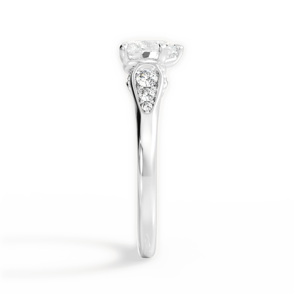 Cecilia Heart Cut Lab Grown Diamond Platinum Engagement Ring - View 3