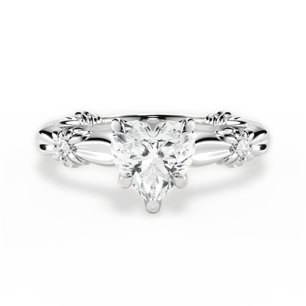 Claire Heart Cut Lab Grown Diamond 18Kt White Gold Engagement Ring