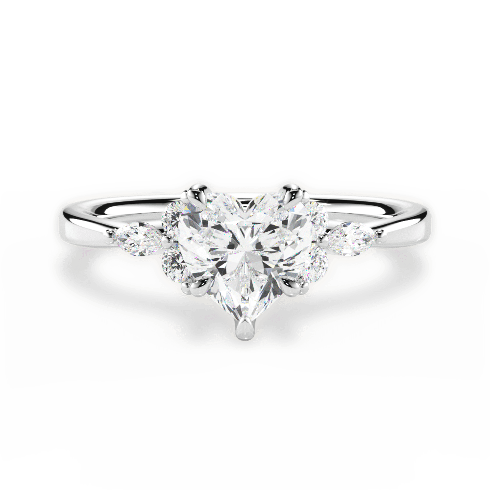 Cynthia Heart Cut Lab Grown Diamond 14Kt White Gold Engagement Ring