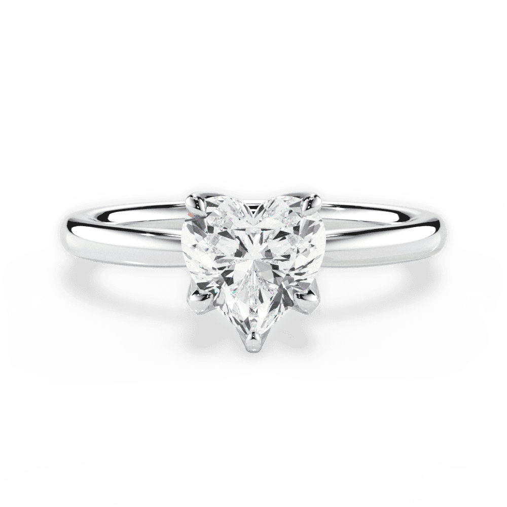 Abigail Heart Cut Lab Grown Diamond 18Kt White Gold Engagement Ring