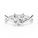 Aubrey Heart Cut Lab Grown Diamond Platinum Engagement Ring