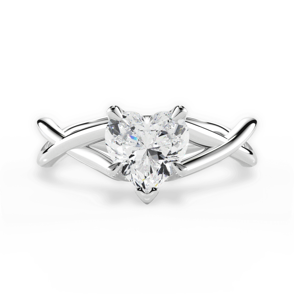 Aubrey Heart Cut Lab Grown Diamond Platinum Engagement Ring