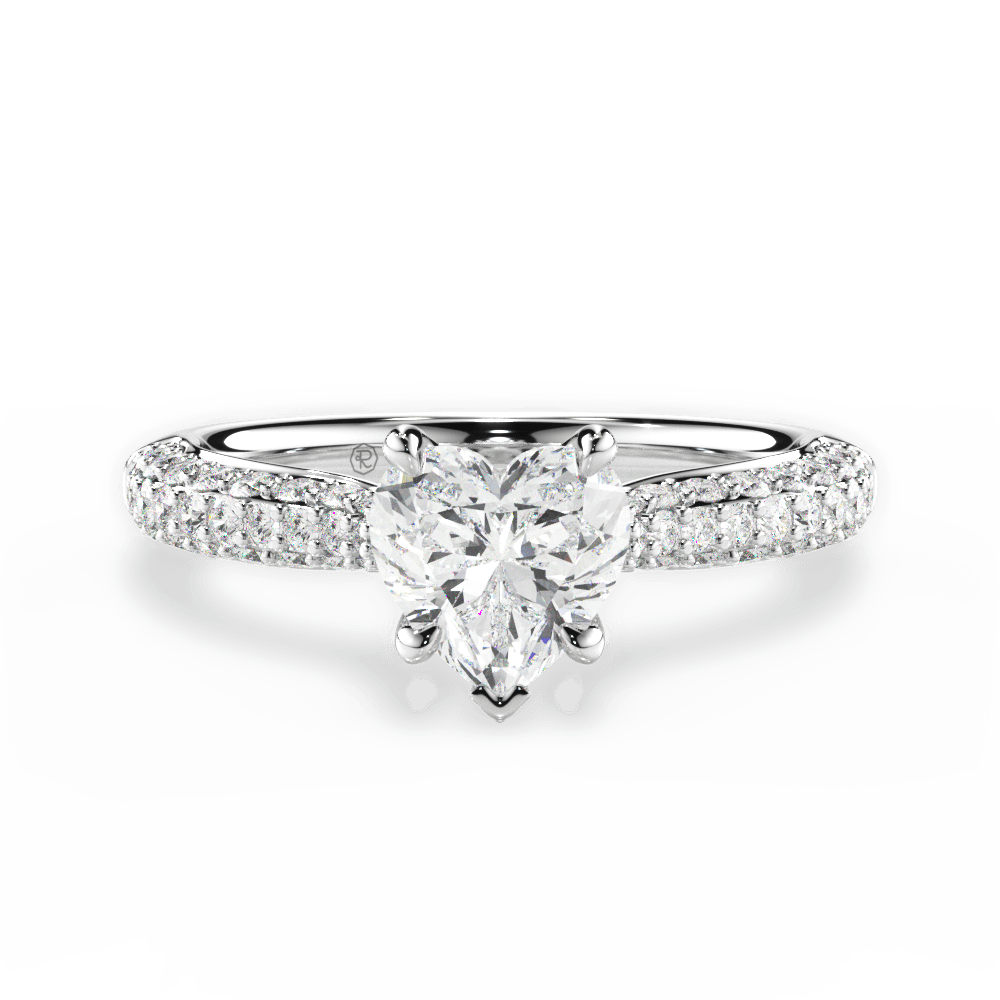 Kira Heart Cut Lab Grown Diamond Platinum Engagement Ring