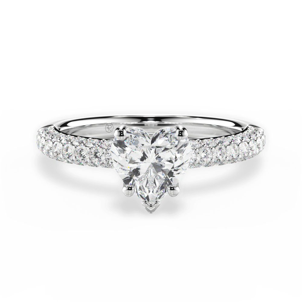 Kylie Heart Cut Lab Grown Diamond 18Kt White Gold Engagement Ring