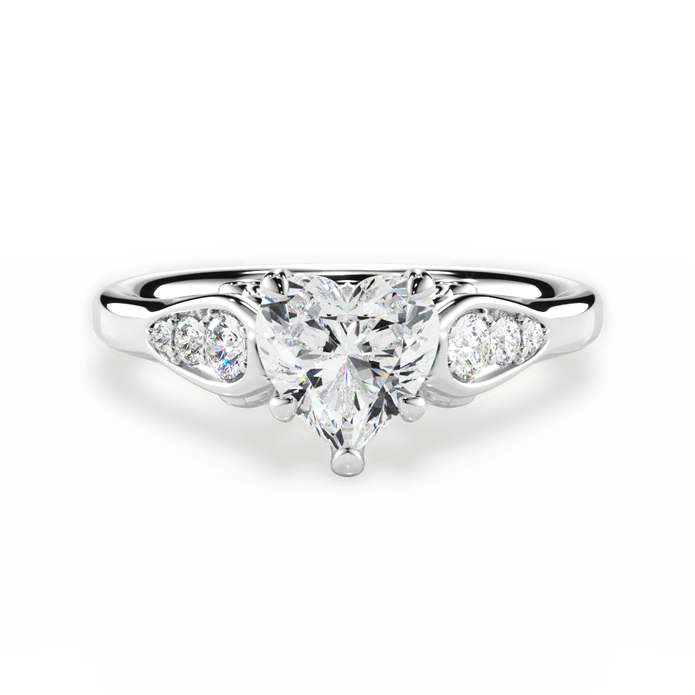 Cecilia Heart Cut Lab Grown Diamond 18Kt White Gold Engagement Ring