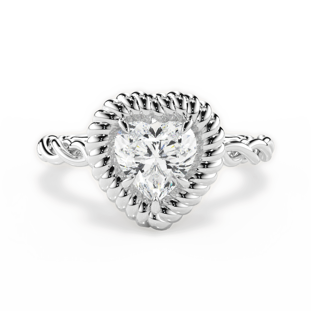 Belinda Heart Cut Lab Grown Diamond 14Kt White Gold Engagement Ring