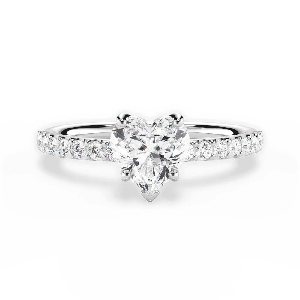 Elsie Heart Cut Lab Grown Diamond Platinum Engagement Ring