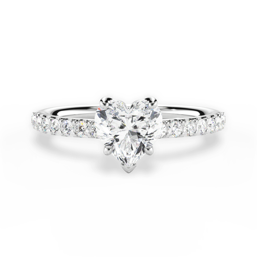 Elsie Heart Cut Lab Grown Diamond 14Kt White Gold Engagement Ring