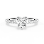 Elsie Heart Cut Lab Grown Diamond 18Kt White Gold Engagement Ring
