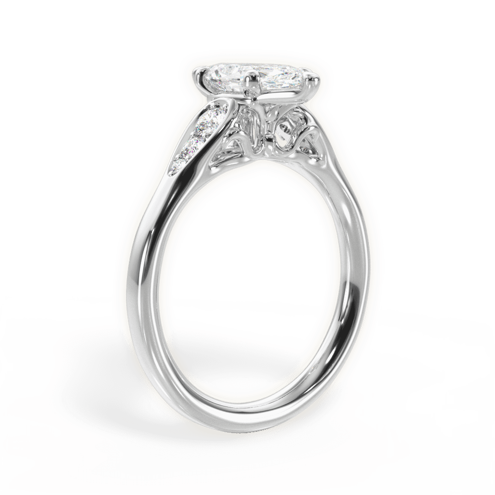Cecilia Marquise Cut Lab Grown Diamond Platinum Engagement Ring - View 4