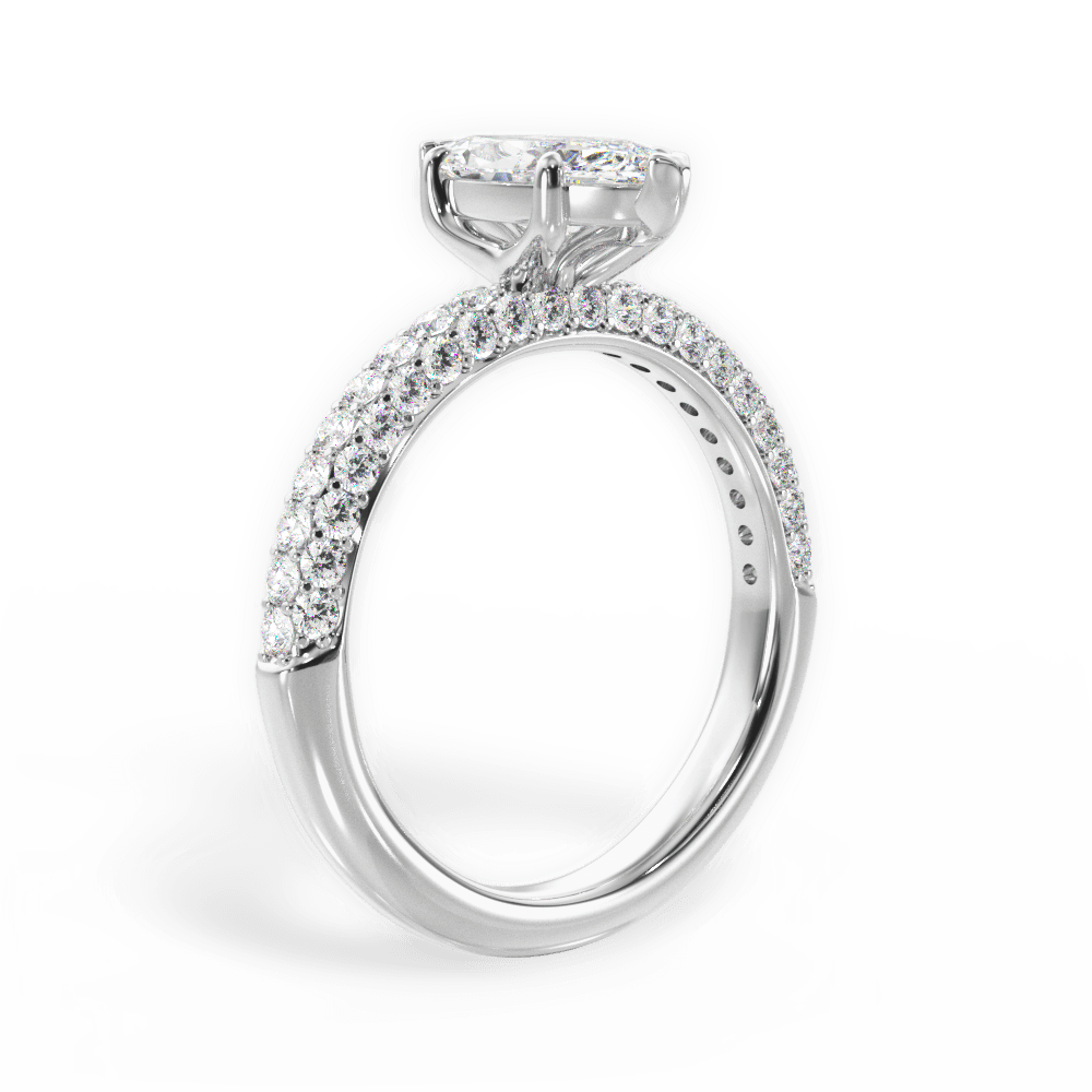 Kylie Marquise Cut Lab Grown Diamond 18Kt White Gold Engagement Ring - View 4