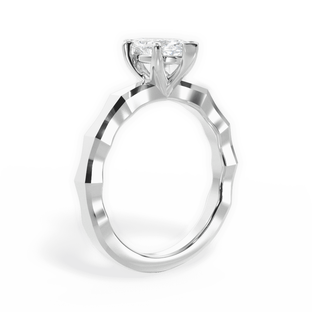 Aaliyah Marquise Cut Lab Grown Diamond Platinum Engagement Ring - View 3
