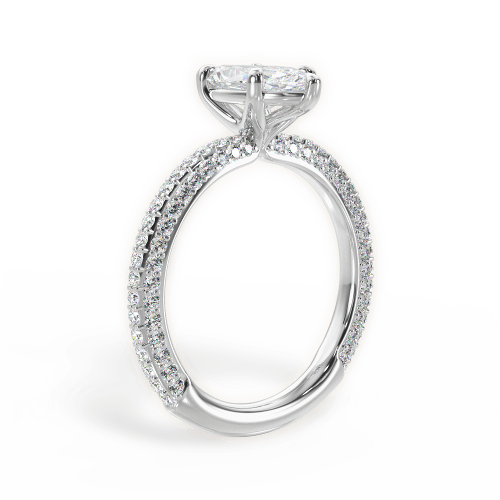 Kristen Marquise Cut Lab Grown Diamond 18Kt White Gold Engagement Ring - View 4