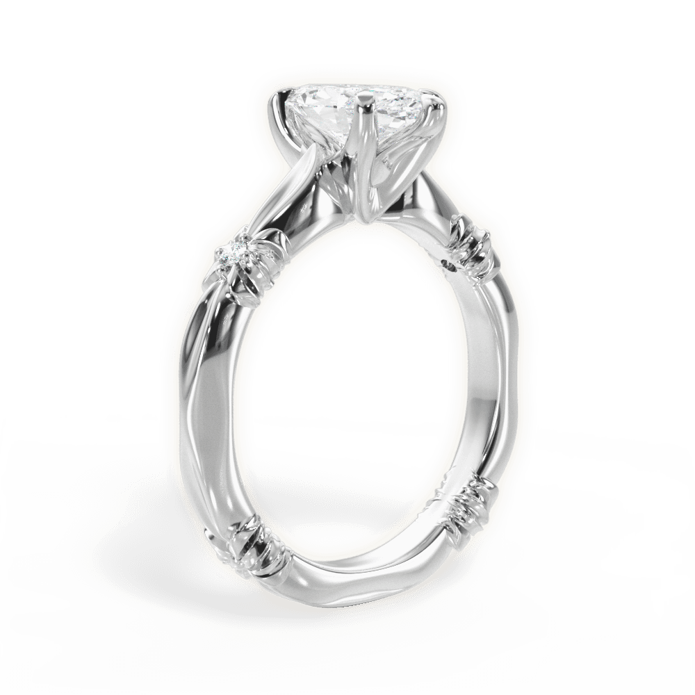 Claire Marquise Cut Lab Grown Diamond Platinum Engagement Ring - View 4