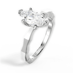 Aaliyah Marquise Cut Lab Grown Diamond 14Kt White Gold Engagement Ring - View 4